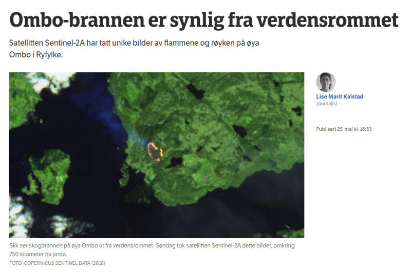 The article headline from NRK